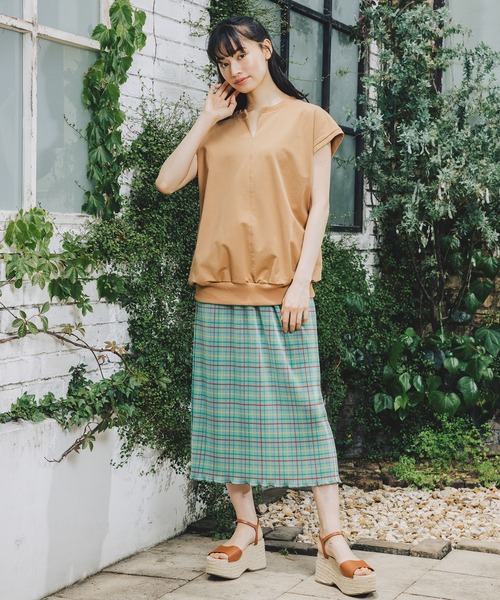 MILKFED.（ミルクフェド）の「PLAID PLEATED TIGHT SKIRT（スカート・レディース・グリーン/ピンク/ブルー・ONE SIZE）」の8枚目の写真