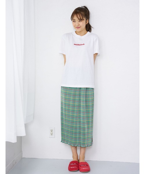MILKFED.（ミルクフェド）の「PLAID PLEATED TIGHT SKIRT（スカート・レディース・グリーン/ピンク/ブルー・ONE SIZE）」の6枚目の写真
