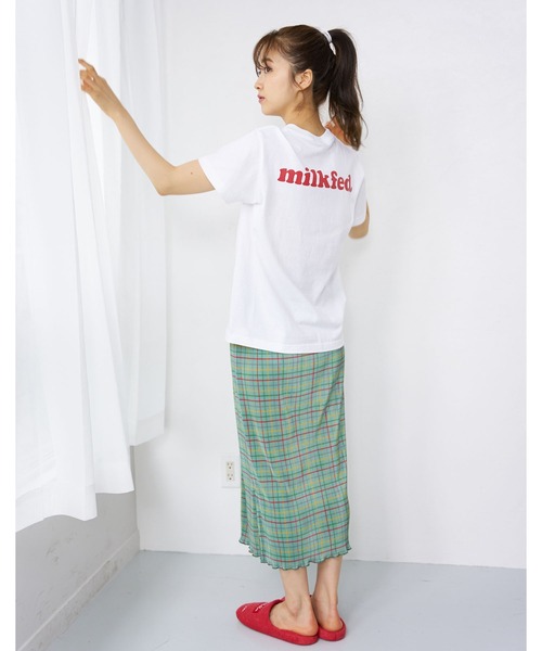 MILKFED.（ミルクフェド）の「PLAID PLEATED TIGHT SKIRT（スカート・レディース・グリーン/ピンク/ブルー・ONE SIZE）」の7枚目の写真