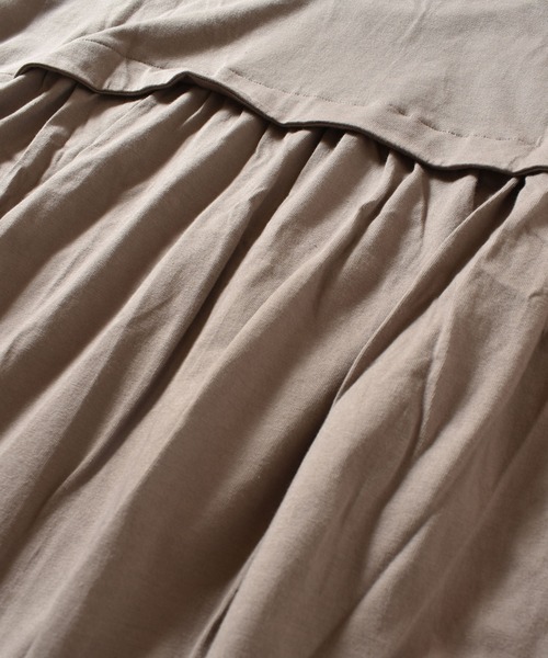 NHT（エヌエイチティー）の「NHT/エヌエイチティー ギャザービックＴシャツ（大人）（Tシャツ/カットソー・レディース・チャコールグレー/ベージュ・F）」の7枚目の写真