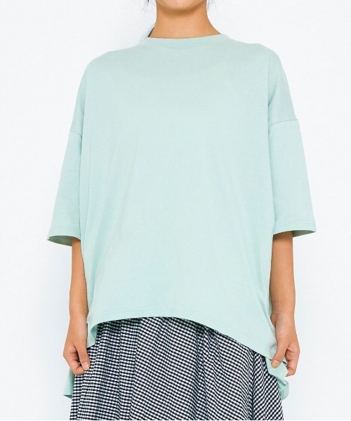 NHT（エヌエイチティー）の「NHT/エヌエイチティー ギャザービックＴシャツ（大人）（Tシャツ/カットソー・レディース・チャコールグレー/ベージュ・F）」の4枚目の写真