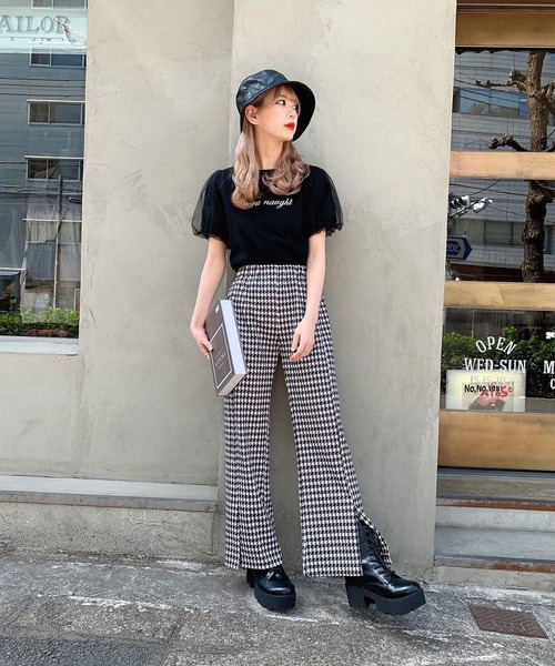 Voyage titty&Co.PETIT（ボヤージュティティアンドコープチ）の「【Voyage titty&Co.】チェックベルスリットPT（その他パンツ・レディース・ブラック・SMALL/MEDIUM）」の4枚目の写真