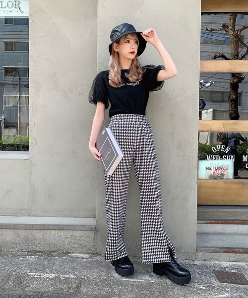 Voyage titty&Co.PETIT（ボヤージュティティアンドコープチ）の「【Voyage titty&Co.】チェックベルスリットPT（その他パンツ・レディース・ブラック・SMALL/MEDIUM）」の3枚目の写真