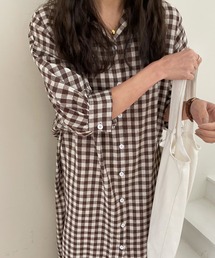 ギンガムチェック に該当するワンピース ドレス ブラウン 茶色系 チェック柄 ファッション通販 Zozotown