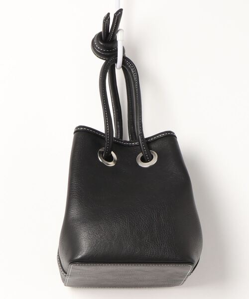 SPIRALGIRL（スパイラルガール）の「巾着キューブバッグ（ハンドバッグ・レディース・ブラック/オフホワイト/グリーン・FREE）」の4枚目の写真