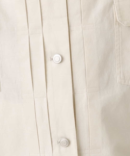 a.v.v（アーヴェヴェ）の「リネン混シャツブルゾン（ノーカラー