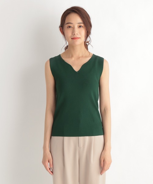 Andemiu（アンデミュウ）の「デコルテ美人ハートネックニットノースリ―ブ948834（Tシャツ/カットソー・レディース・チャコールグレー/ブラック/グリーン・FREE）」の19枚目の写真