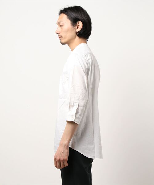 BACK NUMBER（バックナンバー）の「【BACK NUMBER】DRY7分袖バンドカラーシャツ（シャツ/ブラウス・メンズ・ホワイト/サックスブルー/ネイビー・S/M/XL/L）」の5枚目の写真