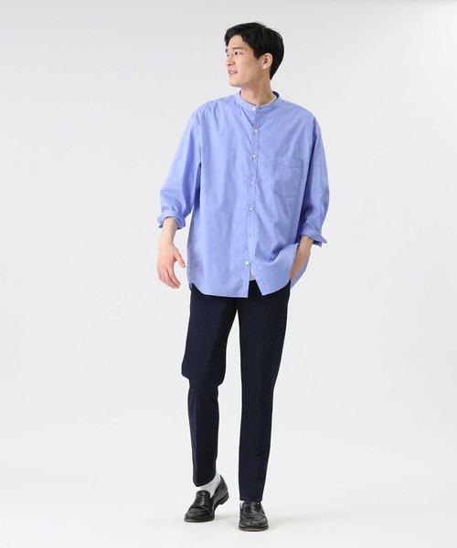BACK NUMBER（バックナンバー）の「【BACK NUMBER】DRY7分袖バンドカラーシャツ（シャツ/ブラウス・メンズ・ホワイト/サックスブルー/ネイビー・S/M/XL/L）」の20枚目の写真