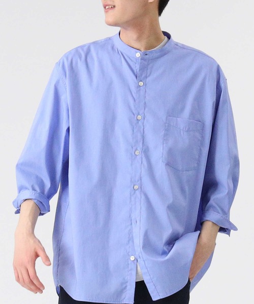 BACK NUMBER（バックナンバー）の「【BACK NUMBER】DRY7分袖バンドカラーシャツ（シャツ/ブラウス・メンズ・ホワイト/サックスブルー/ネイビー・S/M/XL/L）」の22枚目の写真