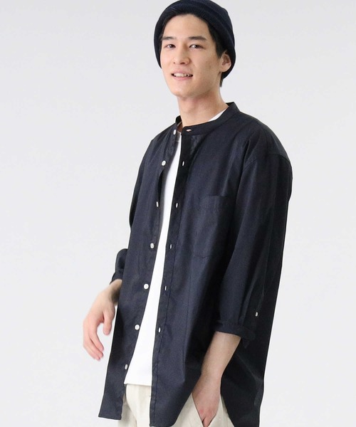 BACK NUMBER（バックナンバー）の「【BACK NUMBER】DRY7分袖バンドカラーシャツ（シャツ/ブラウス・メンズ・ホワイト/サックスブルー/ネイビー・S/M/XL/L）」の13枚目の写真