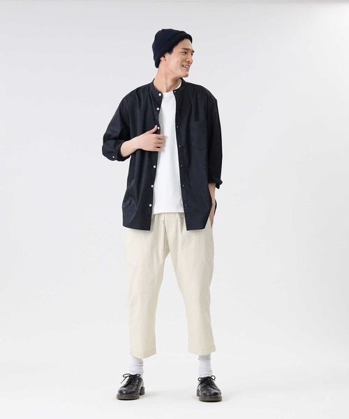 BACK NUMBER（バックナンバー）の「【BACK NUMBER】DRY7分袖バンドカラーシャツ（シャツ/ブラウス・メンズ・ホワイト/サックスブルー/ネイビー・S/M/XL/L）」の16枚目の写真