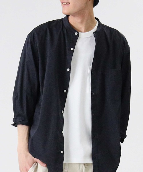 BACK NUMBER（バックナンバー）の「【BACK NUMBER】DRY7分袖バンドカラーシャツ（シャツ/ブラウス・メンズ・ホワイト/サックスブルー/ネイビー・S/M/XL/L）」の17枚目の写真