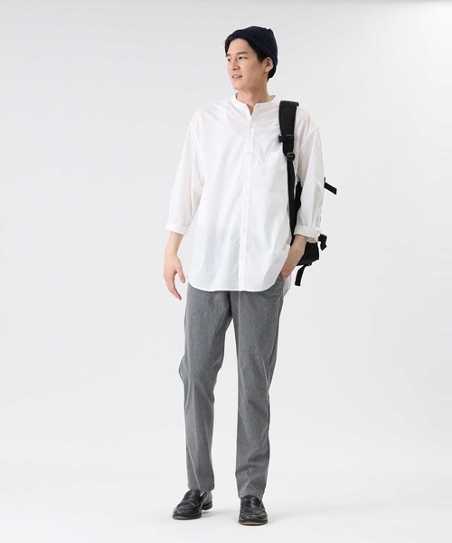 BACK NUMBER（バックナンバー）の「【BACK NUMBER】DRY7分袖バンドカラーシャツ（シャツ/ブラウス・メンズ・ホワイト/サックスブルー/ネイビー・S/M/XL/L）」の6枚目の写真