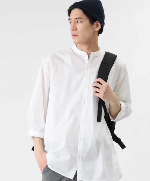 BACK NUMBER（バックナンバー）の「【BACK NUMBER】DRY7分袖バンドカラーシャツ（シャツ/ブラウス・メンズ・ホワイト/サックスブルー/ネイビー・S/M/XL/L）」の7枚目の写真