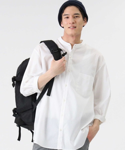 BACK NUMBER（バックナンバー）の「【BACK NUMBER】DRY7分袖バンドカラーシャツ（シャツ/ブラウス・メンズ・ホワイト/サックスブルー/ネイビー・S/M/XL/L）」の9枚目の写真