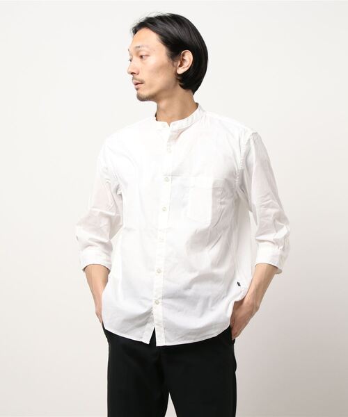 BACK NUMBER（バックナンバー）の「【BACK NUMBER】DRY7分袖バンドカラーシャツ（シャツ/ブラウス・メンズ・ホワイト/サックスブルー/ネイビー・S/M/XL/L）」の12枚目の写真