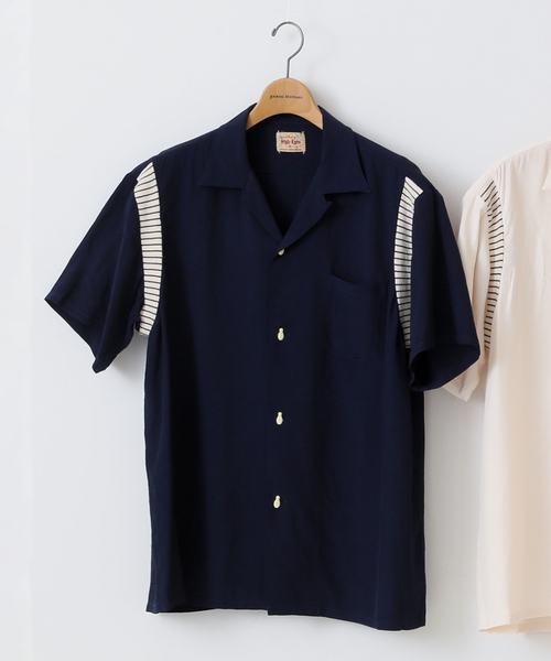 STYLE EYES（スタイルアイズ）の「【STYLE EYES×JOURNAL STANDARD/スタイルアイズ】別注 WITH RIBS SHIRT（シャツ/ブラウス・メンズ・ネイビー/ホワイト系その他・LARGE/X-LARGE）」の2枚目の写真