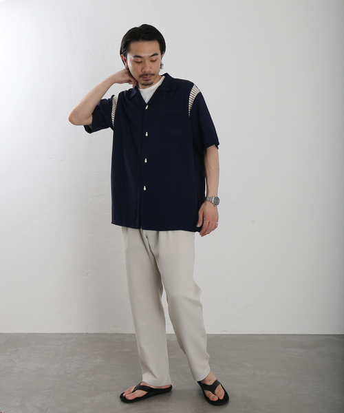 STYLE EYES（スタイルアイズ）の「【STYLE EYES×JOURNAL STANDARD/スタイルアイズ】別注 WITH RIBS SHIRT（シャツ/ブラウス・メンズ・ネイビー/ホワイト系その他・LARGE/X-LARGE）」の13枚目の写真