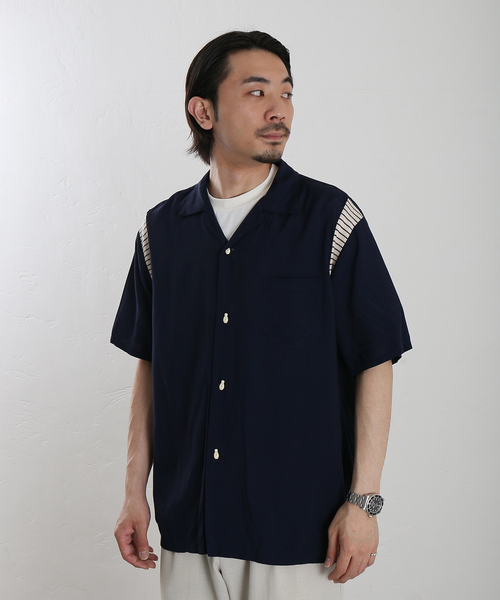 STYLE EYES（スタイルアイズ）の「【STYLE EYES×JOURNAL STANDARD/スタイルアイズ】別注 WITH RIBS SHIRT（シャツ/ブラウス・メンズ・ネイビー/ホワイト系その他・LARGE/X-LARGE）」の14枚目の写真