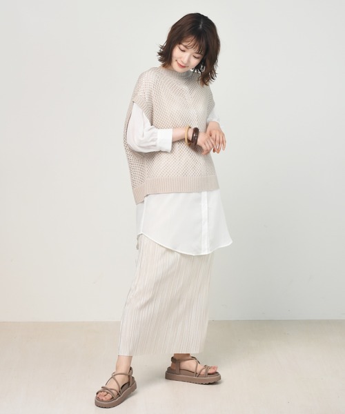 RETRO GIRL（レトロガール）の「タイトプリーツスカート（スカート・レディース・ブラック/オフホワイト/オレンジ/ブラウン系その他/ダークグレー・FREE）」の7枚目の写真