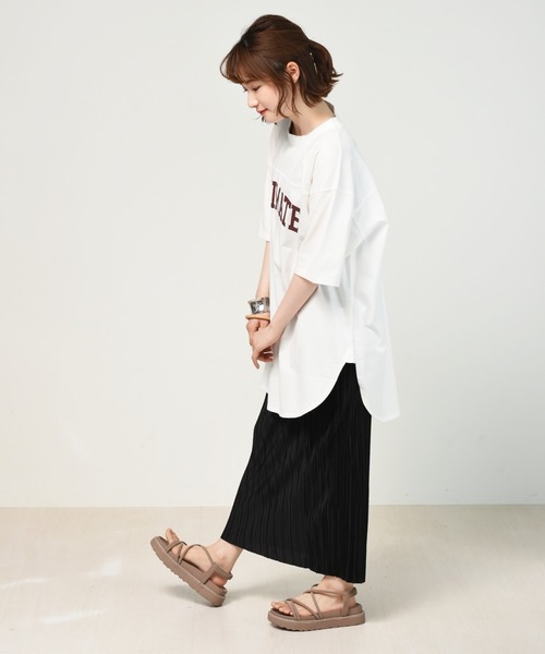 RETRO GIRL（レトロガール）の「タイトプリーツスカート（スカート・レディース・ブラック/オフホワイト/オレンジ/ブラウン系その他/ダークグレー・FREE）」の9枚目の写真