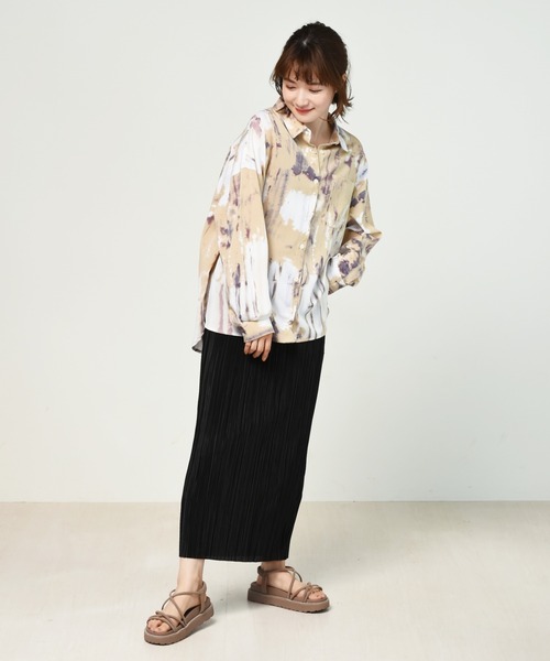 RETRO GIRL（レトロガール）の「タイトプリーツスカート（スカート・レディース・ブラック/オフホワイト/オレンジ/ブラウン系その他/ダークグレー・FREE）」の8枚目の写真