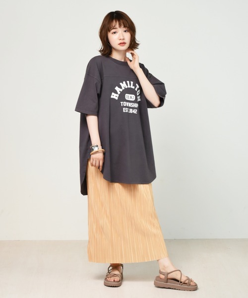 RETRO GIRL（レトロガール）の「タイトプリーツスカート（スカート・レディース・ブラック/オフホワイト/オレンジ/ブラウン系その他/ダークグレー・FREE）」の12枚目の写真