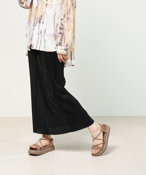 RETRO GIRL（レトロガール）の「タイトプリーツスカート（スカート・レディース・ブラック/オフホワイト/オレンジ/ブラウン系その他/ダークグレー・FREE）」の16枚目の写真