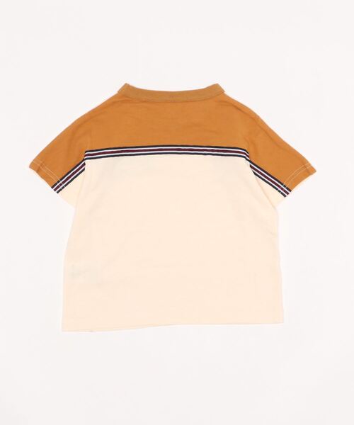 RUGGEDWORKS（ラゲッドワークス）の「テープ使い切替え半袖TEE（Tシャツ/カットソー・キッズ・グレー/キナリ・110/120/130/150/100/90/140）」の3枚目の写真