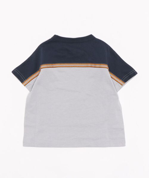 RUGGEDWORKS（ラゲッドワークス）の「テープ使い切替え半袖TEE（Tシャツ/カットソー・キッズ・グレー/キナリ・110/120/130/150/100/90/140）」の4枚目の写真