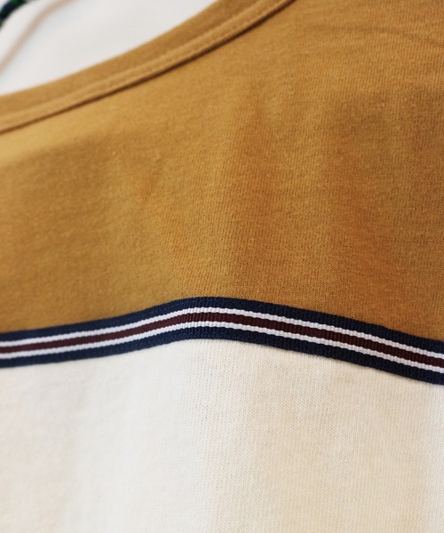 RUGGEDWORKS（ラゲッドワークス）の「テープ使い切替え半袖TEE（Tシャツ/カットソー・キッズ・グレー/キナリ・110/120/130/150/100/90/140）」の5枚目の写真