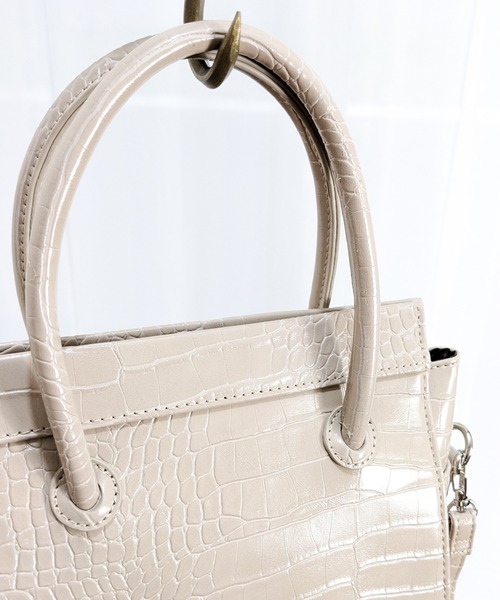 Per sist ence（パーシエンス）の「Per sist ence/パーシエンス　クロコ型押しショルダーバッグ（ショルダーバッグ・レディース・ブラウン/アイボリー・FREE）」の11枚目の写真