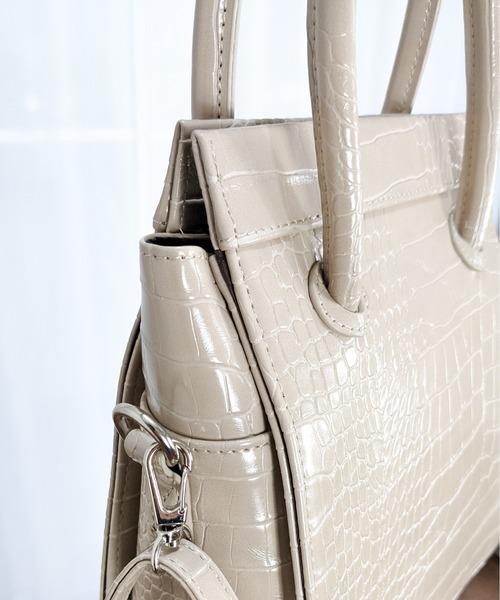 Per sist ence（パーシエンス）の「Per sist ence/パーシエンス　クロコ型押しショルダーバッグ（ショルダーバッグ・レディース・ブラウン/アイボリー・FREE）」の12枚目の写真