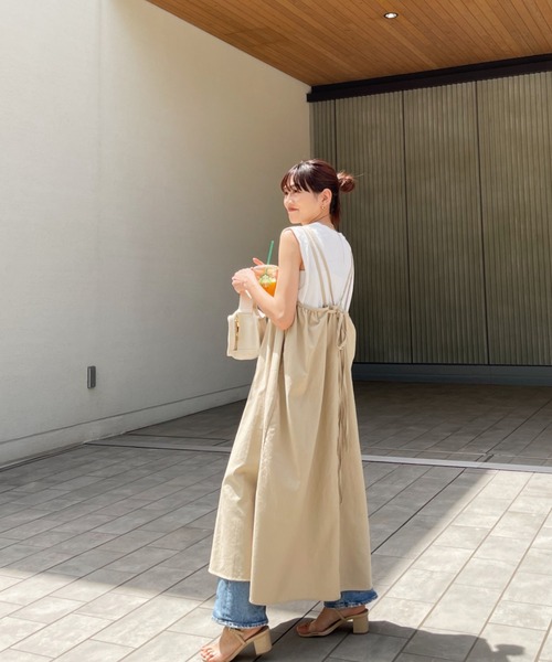 By なとりか イムバイナトリカ のファッション なとりか Y M By Y M ワンピース リネンライクキャミワンピース ワンピース Y M