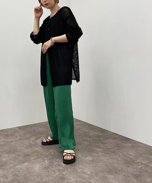 apres jour mignon（アプレジュールミニョン）の「サテンイージーパンツ【ZOZOTOWN限定アイテム】【6PO】（その他パンツ・レディース・グリーン/ブルー/オレンジ・X-LARGE/MEDIUM/SMALL）」の8枚目の写真