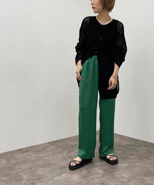 apres jour mignon（アプレジュールミニョン）の「サテンイージーパンツ【ZOZOTOWN限定アイテム】【6PO】（その他パンツ・レディース・グリーン/ブルー/オレンジ・X-LARGE/MEDIUM/SMALL）」の9枚目の写真