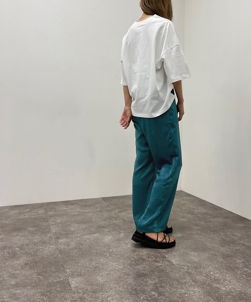 apres jour mignon（アプレジュールミニョン）の「サテンイージーパンツ【ZOZOTOWN限定アイテム】【6PO】（その他パンツ・レディース・グリーン/ブルー/オレンジ・X-LARGE/MEDIUM/SMALL）」の16枚目の写真