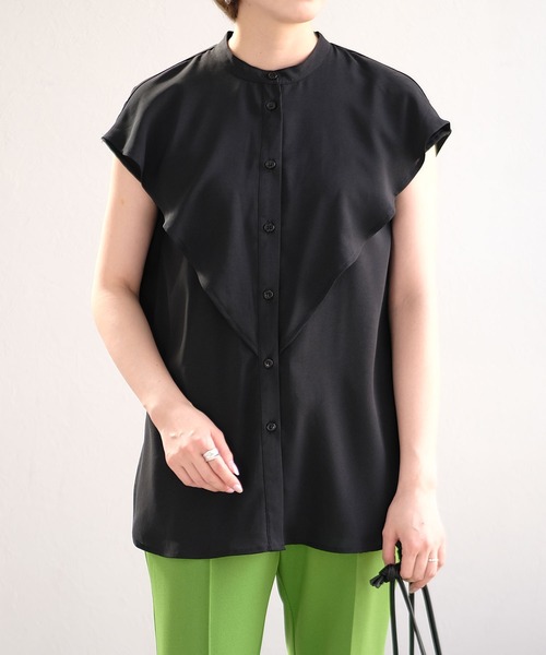 ANDJ(アンドジェイ)の「ケープカラートロピカルブラウス(シャツ/ブラウス・レディース・ホワイト/オレンジ/ブラック・M)」の17枚目の写真