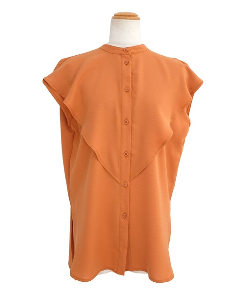 ANDJ(アンドジェイ)の「ケープカラートロピカルブラウス(シャツ/ブラウス・レディース・ホワイト/オレンジ/ブラック・M)」の19枚目の写真