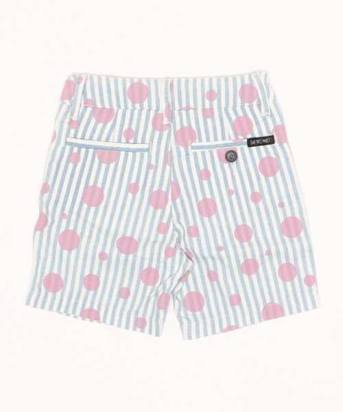 SWAP MEET MARKET（スワップミートマーケット）の「ストライプドットプリント 5分丈パンツ（その他パンツ・キッズ・ブルー・100）」の2枚目の写真