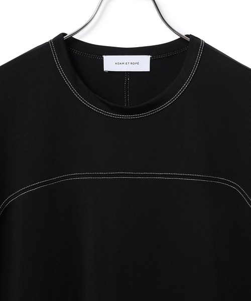 ADAM ET ROPE'(アダムエロペ)の「ドロストTシャツ(Tシャツ/カットソー・レディース・ピンク/ブラック/キナリ・FREE)」の5枚目の写真