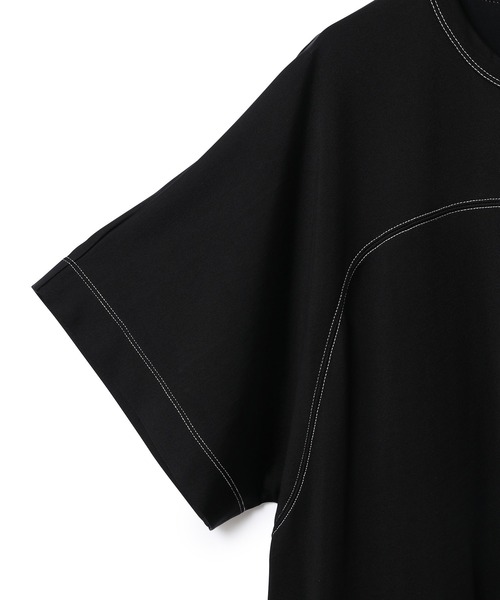 ADAM ET ROPE'(アダムエロペ)の「ドロストTシャツ(Tシャツ/カットソー・レディース・ピンク/ブラック/キナリ・FREE)」の7枚目の写真