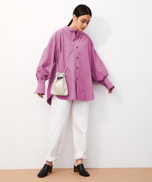 ADAM ET ROPE'（アダムエロペ）の「カービーフォルムシャツ（シャツ/ブラウス・レディース・ホワイト/ブルー系その他/ピンク・FREE）」の7枚目の写真