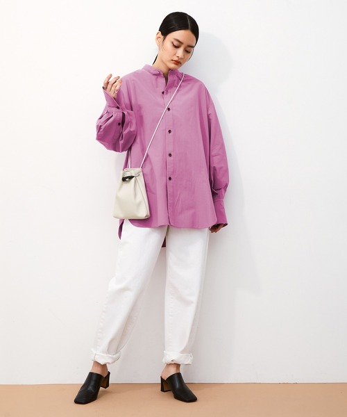 ADAM ET ROPE'（アダムエロペ）の「カービーフォルムシャツ（シャツ/ブラウス・レディース・ホワイト/ブルー系その他/ピンク・FREE）」の9枚目の写真