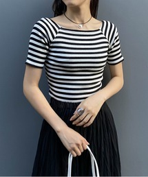 メリハリボーダークロスプルオーバー