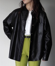 Riberry | エコレザーシャツジャケット(ライダースジャケット)