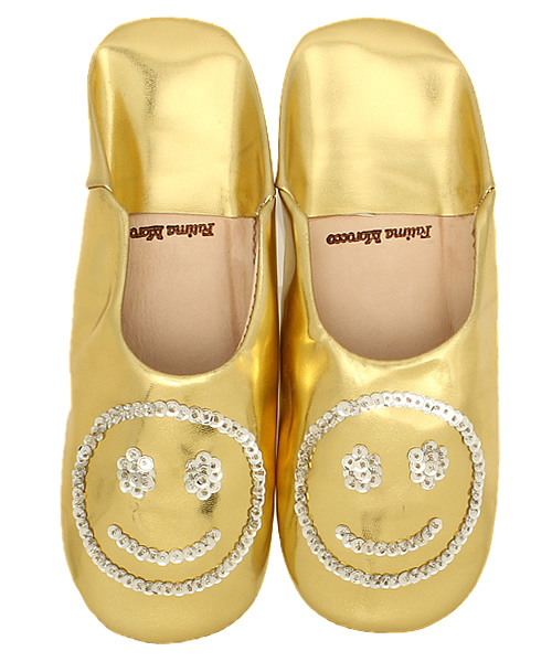 Fatima morocco（ファティマモロッコ）の「FATIMA MOROCCOバブーシュ/459-FMC-SPANGLE/SMILE24（ルームシューズ/スリッパ・ゴールド/ホワイト/ブラック/シルバー・27/24）」の4枚目の写真