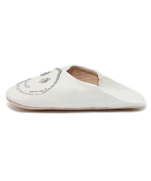 Fatima morocco（ファティマモロッコ）の「FATIMA MOROCCOバブーシュ/459-FMC-SPANGLE/SMILE24（ルームシューズ/スリッパ・ゴールド/ホワイト/ブラック/シルバー・27/24）」の6枚目の写真