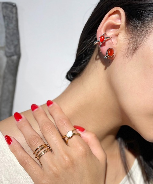 D.U.E(ディー・ユー・イー)の「D.U.E カボションクロスシルバーリング(リング・レディース・ライトグレー/レッド・FREE)」の12枚目の写真